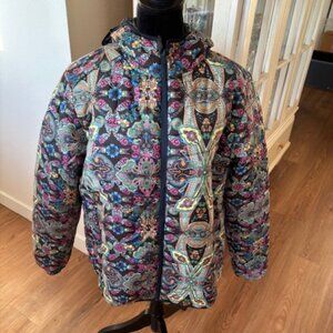 Palila San Francisco Wearable Art Lightweight Hooded Puffer Jacket NWT L/XL